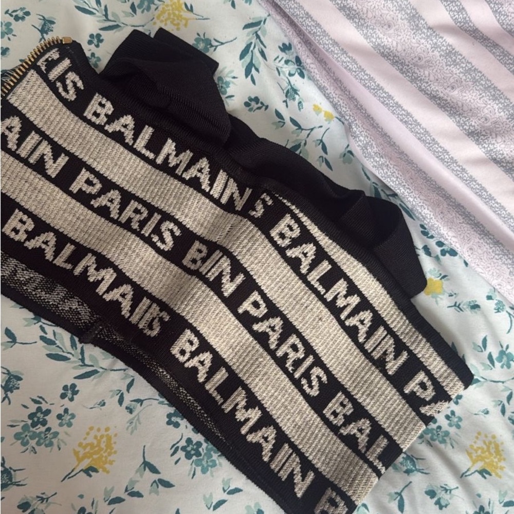 Balmain Monochrome Logo Scarf